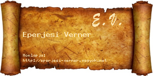 Eperjesi Verner névjegykártya